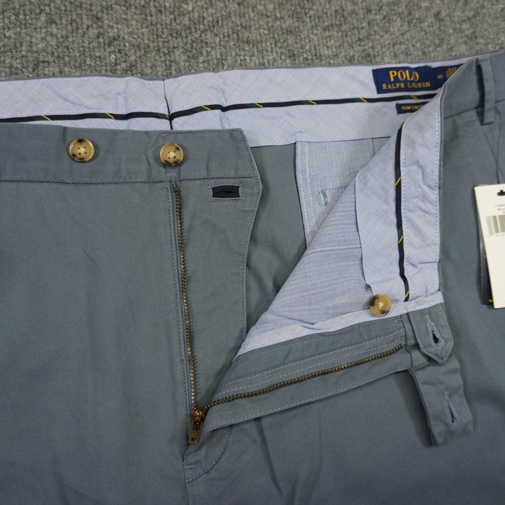 NEW Polo Ralph Lauren Shorts Mens 42 Blue Grey Slim Stretch Chino Cotton 9.5" - Picture 7 of 14